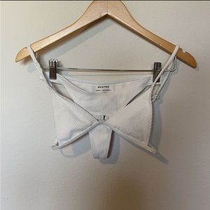 Bikini Set White Ribbed Small